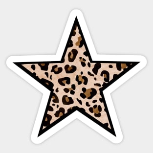 Leopard Print Star Sticker